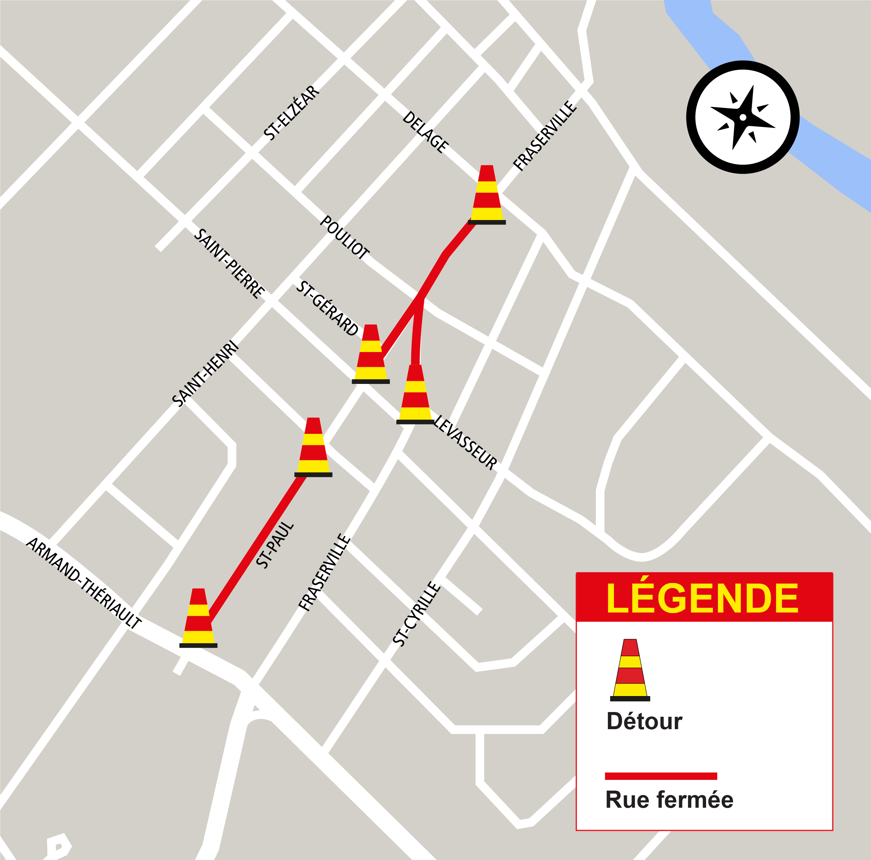Reprise du chantier des rues Fraserville et Saint-Paul ce lundi